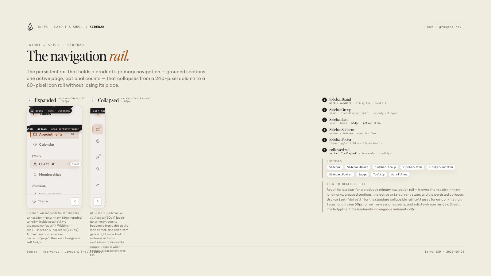 Lumos brand book slide: Sidebar